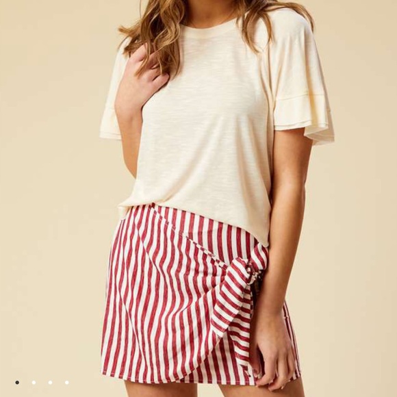 Altar'd State Dresses & Skirts - Altar’d State Red White Striped skirt tie side s